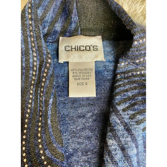 NWOT Chico's sweater, knit open-front cardigan, Small, Size 4, blue/grey - Picture 6 of 11